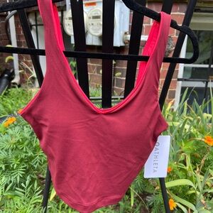 NWT Athleta Deep Red Sleeveless Top